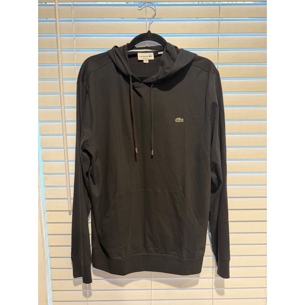 Lacoste Regular Fit Black Long Sleeve Hoodie Mens XL
